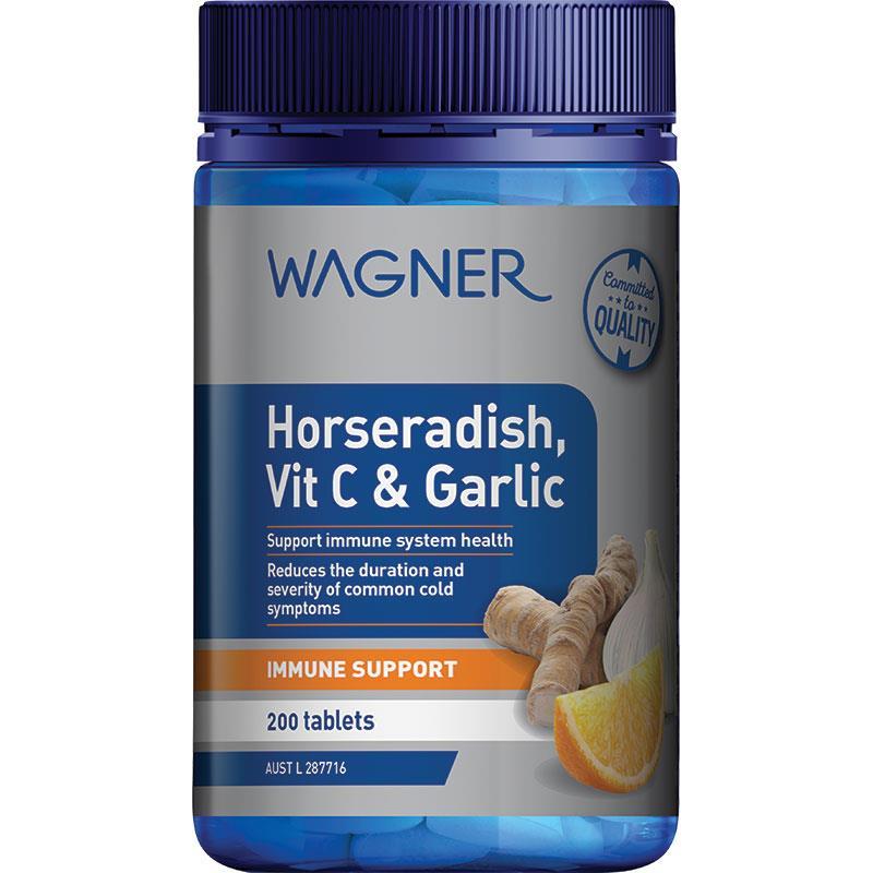 Wagner Horseradish Vitamin C & Garlic 200 Tablets chính hãng Úc