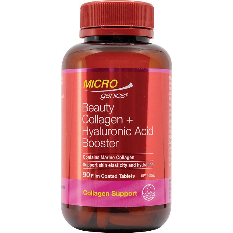 Microgenics Bioactive Beauty Collagen + Hyaluronic Acid Booster 90 Tablets chính hãng Úc