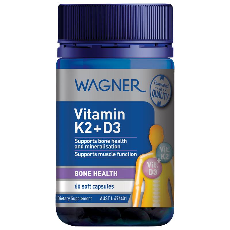 Wagner Vitamin K2 + D3 60 Capsules chính hãng Úc