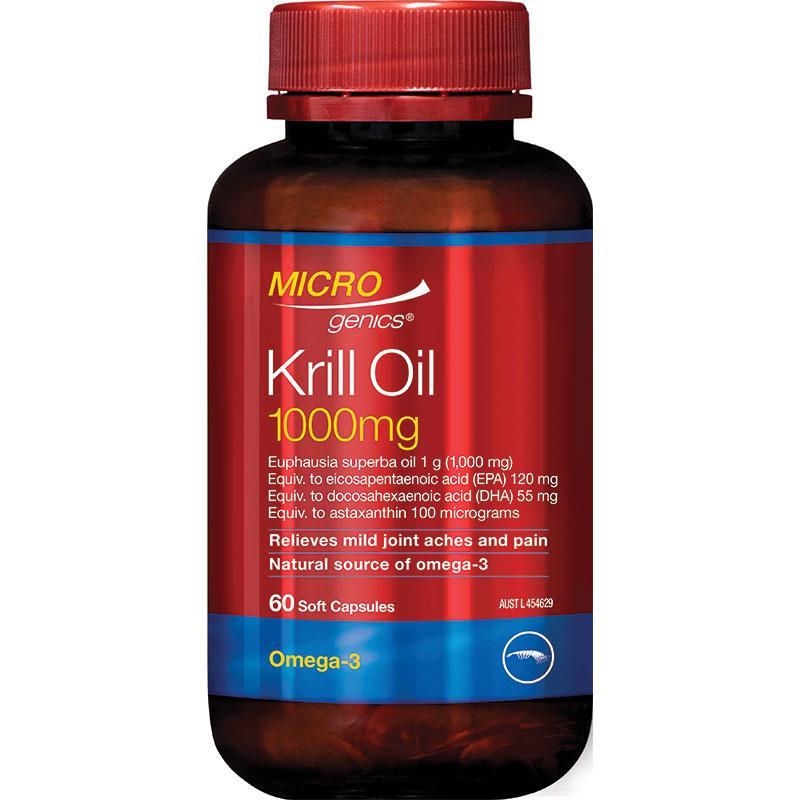 Microgenics Krill Oil 1000mg 60 Capsules chính hãng Úc