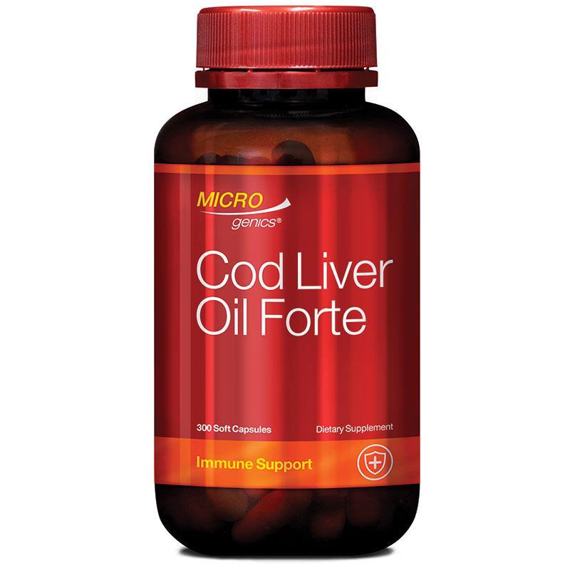 Microgenics Cod Liver Oil Forte 250mg 300 Capsules chính hãng Úc