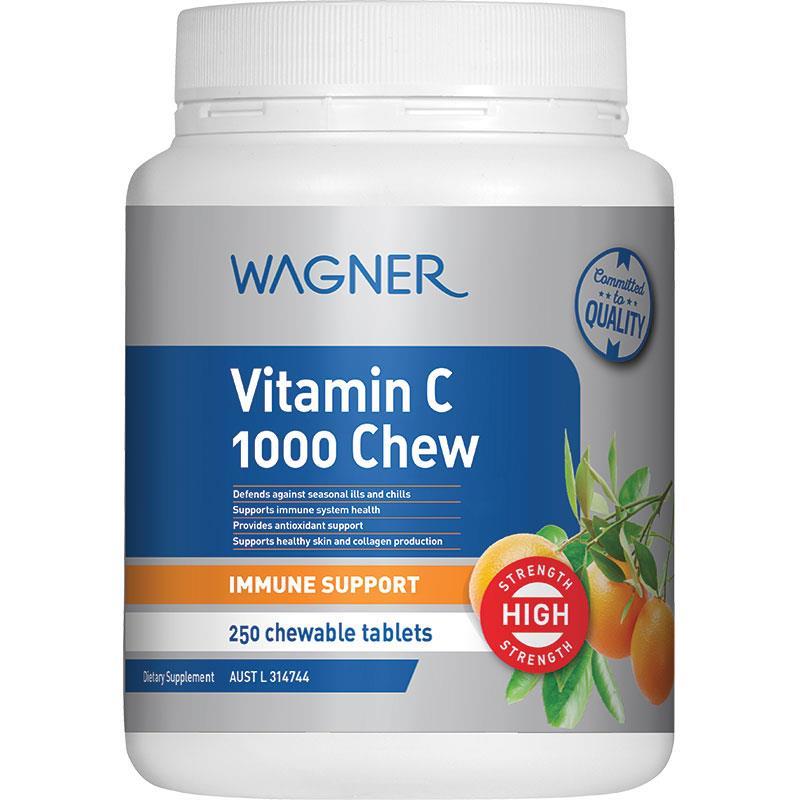 Wagner Vitamin C 1000 Chewable 250 Tablets chính hãng Úc
