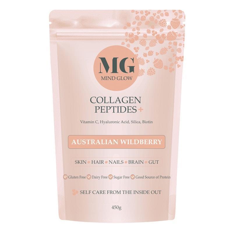 Mind Glow Australian Wildberry Collagen Peptides+ 450g Single Pack chính hãng Úc